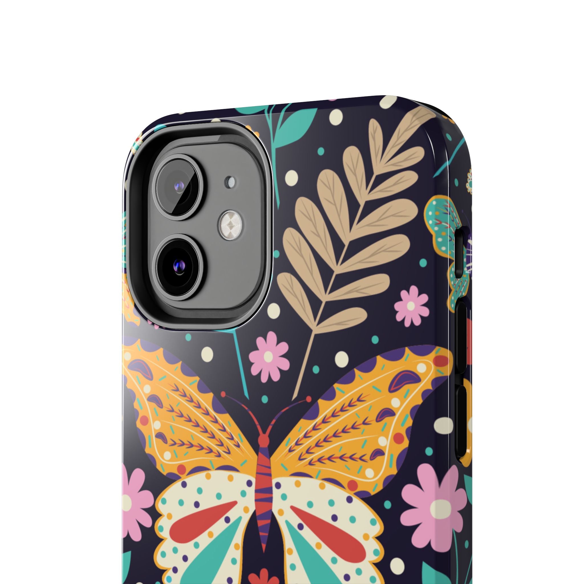 Floral Butterfly Tough Phone Case — Colorful Garden Protective Cover