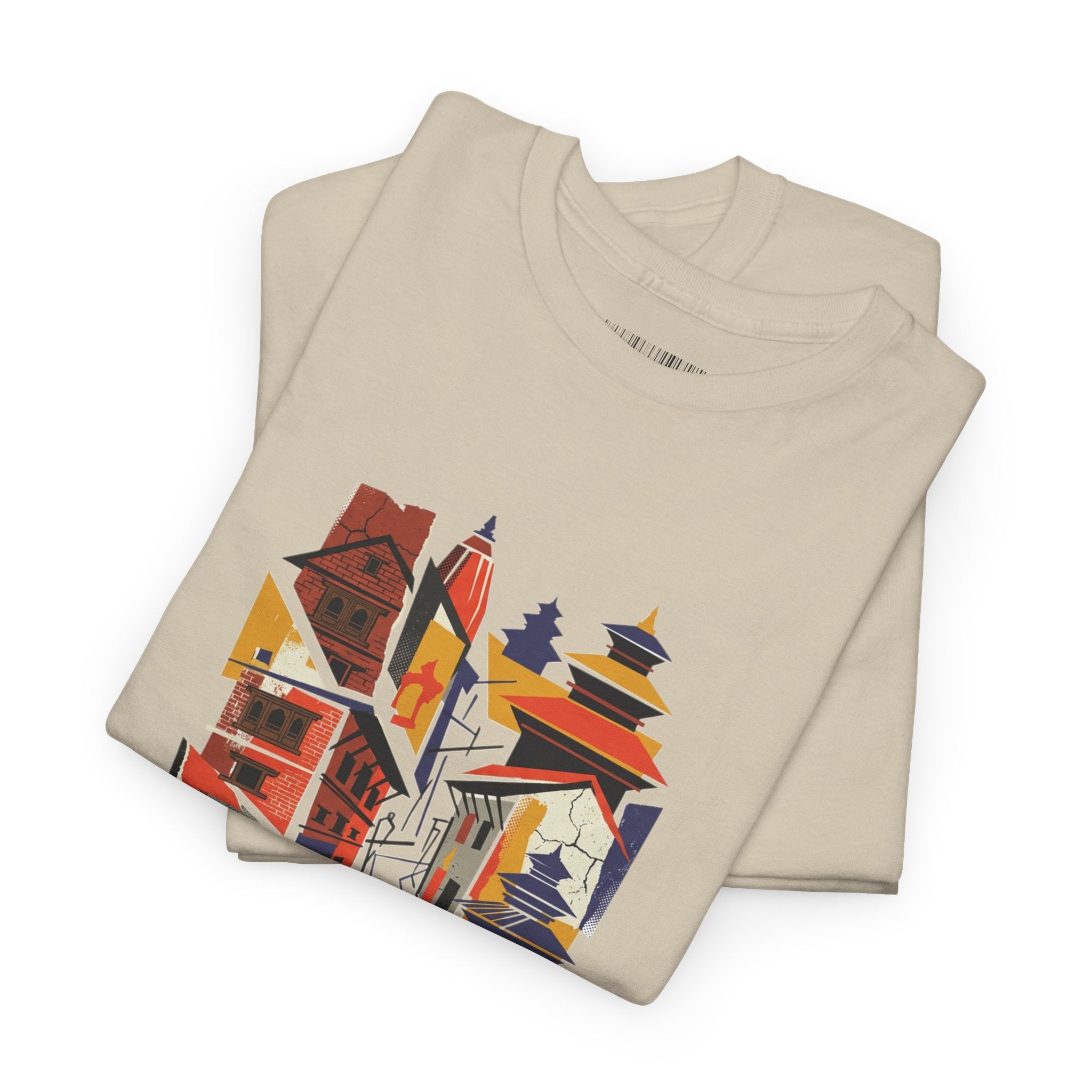 Cityscape Abstract Tee — Colorful Urban Architecture Graphic T‑Shirt