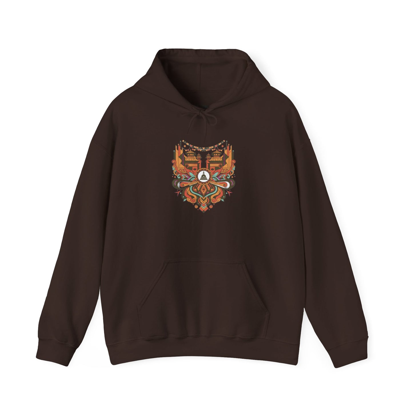 Spiritual Mandala Buddha Hoodie — Colorful Meditation Graphic Sweatshirt