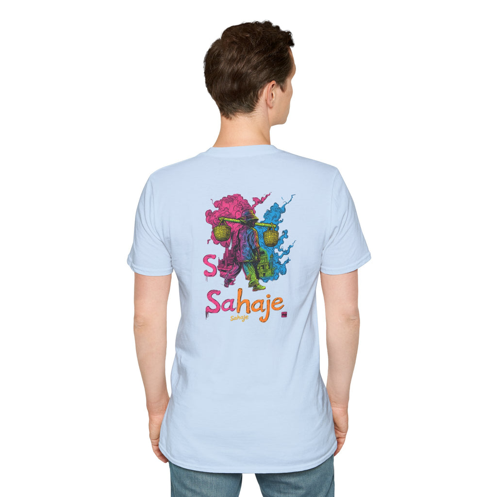 T-Shirt — Colorful Sahaje Skull Back Print