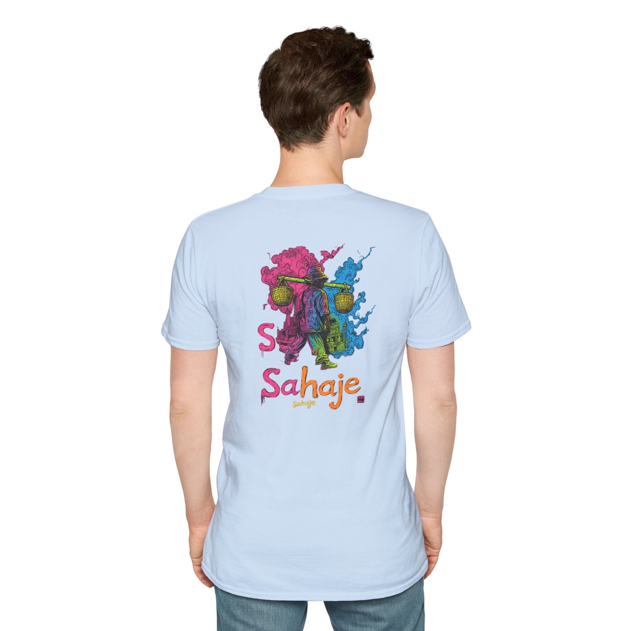 T-Shirt — Colorful Sahaje Skull Back Print