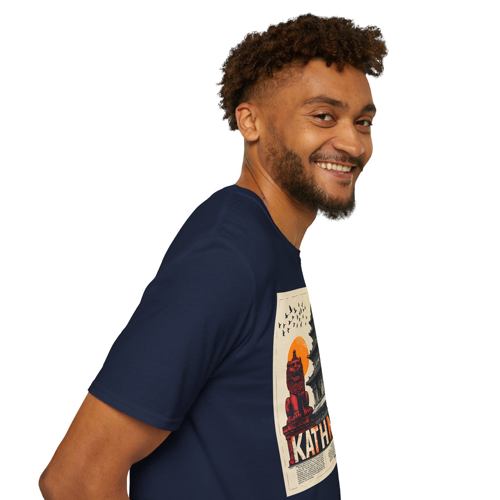 Kathmandu Vintage Travel T-Shirt – Retro Nepal Skyline Graphic Tee, Cultural Tourism Design