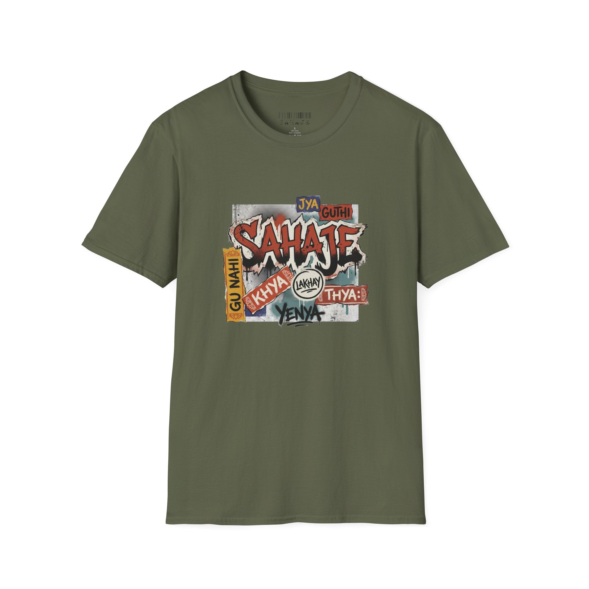 Sahaje Graffiti T-Shirt — Urban Hindi Street Art Tee