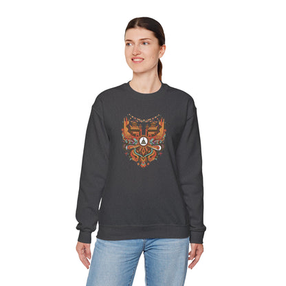 Vintage Tribal Fox Sweatshirt — Geometric Forest Animal Crewneck