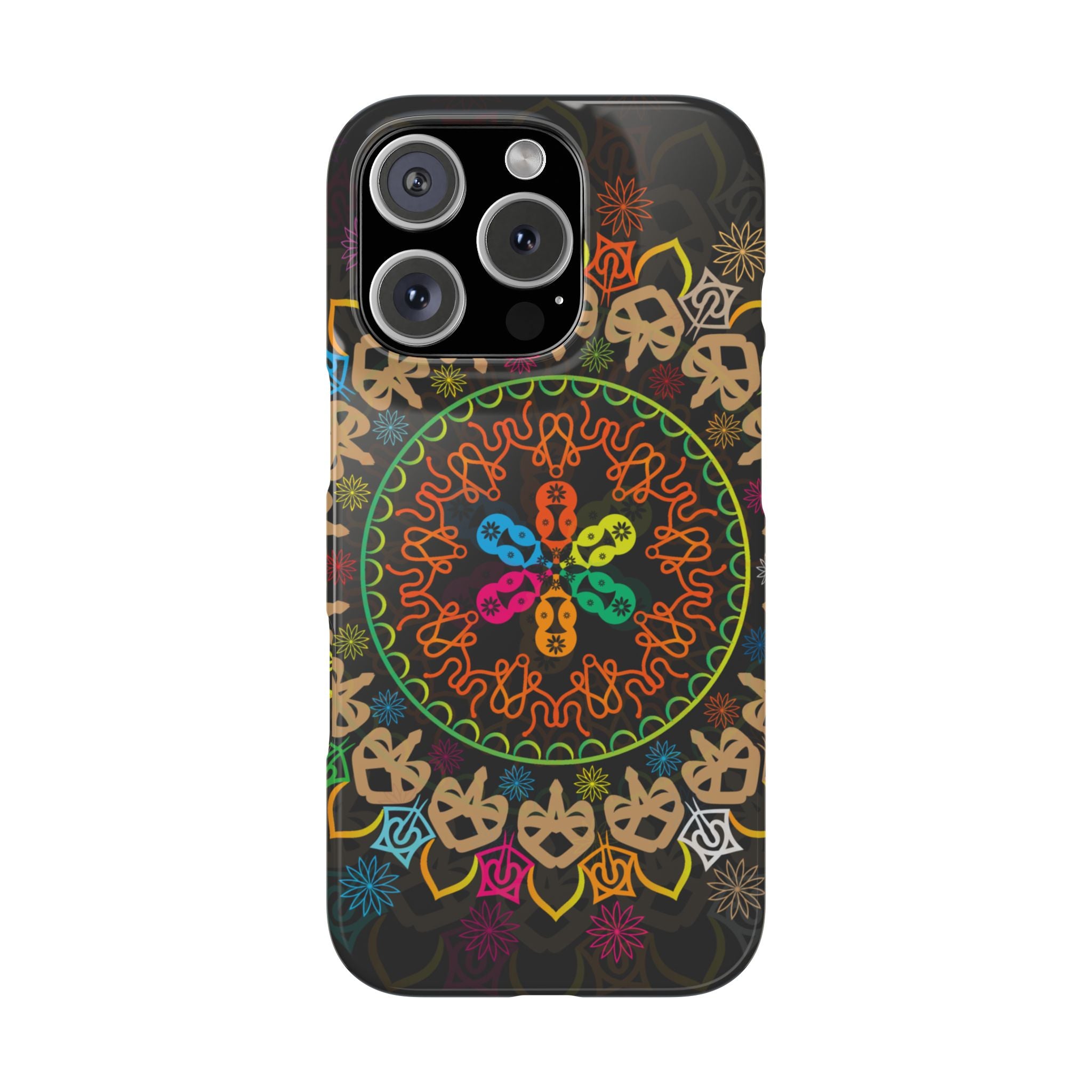 Tropical Mandala Phone Case, Colorful Slim Phone Case, Trendy Phone Cover, Artistic Gift, Eco-Friendly Phone Accessory