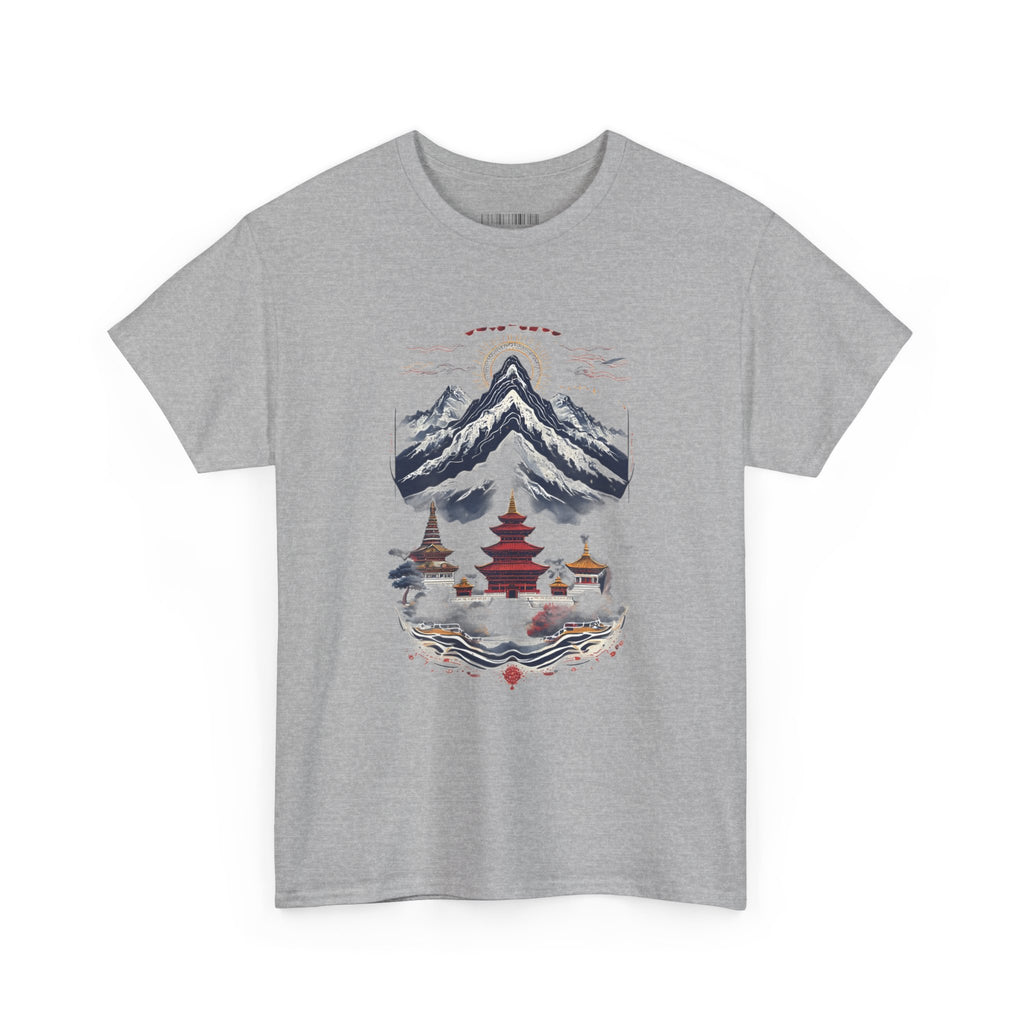 Japanese Mountain Pagoda T-Shirt — Zen Temple Landscape Tee