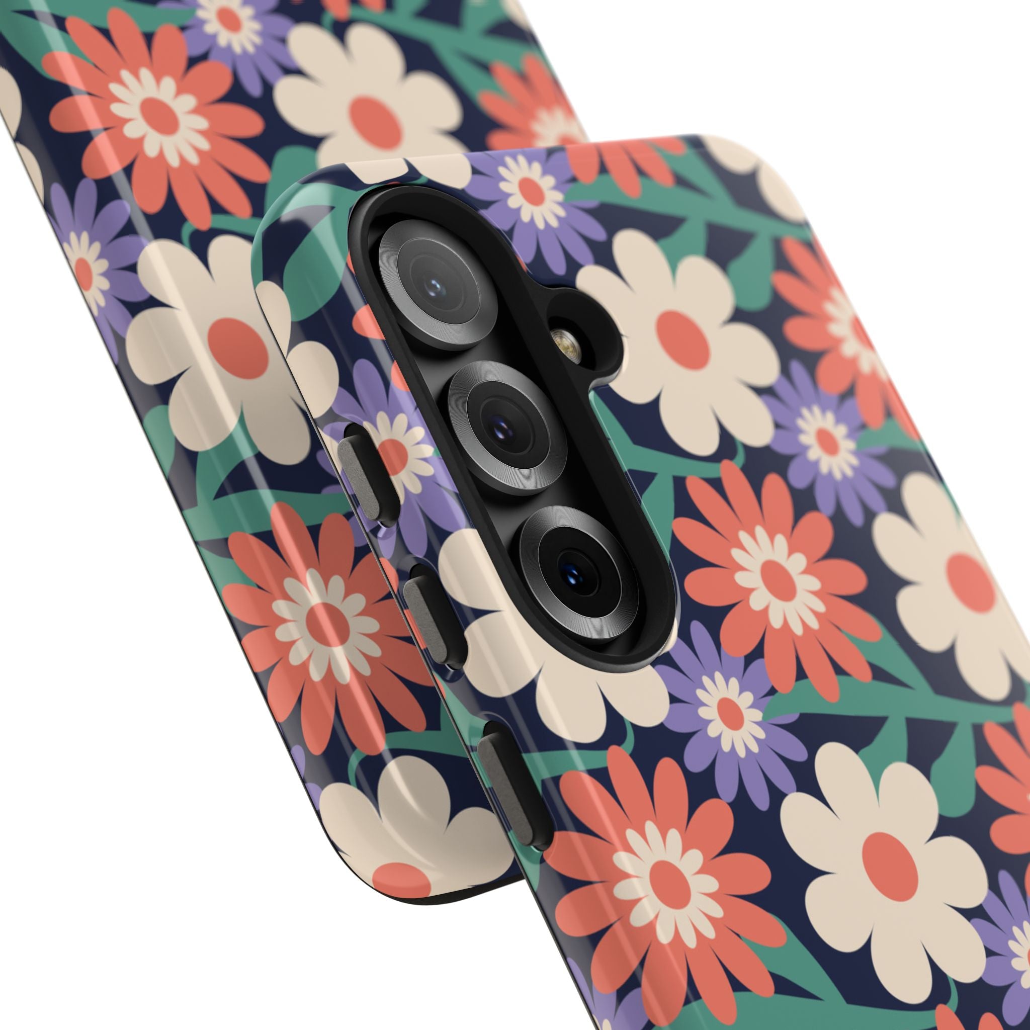 Floral Tough Phone Case — Retro Daisies Protective Phone Cover