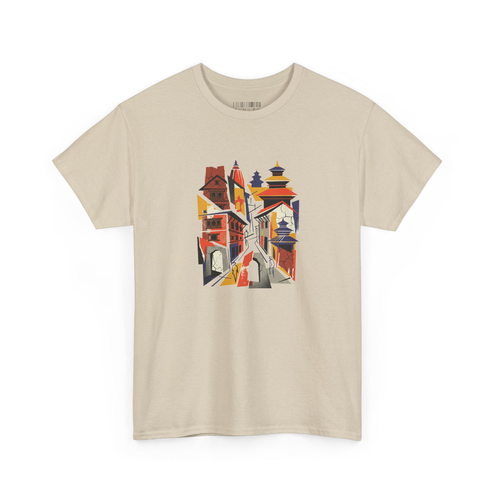 Cityscape Abstract Tee — Colorful Urban Architecture Graphic T‑Shirt