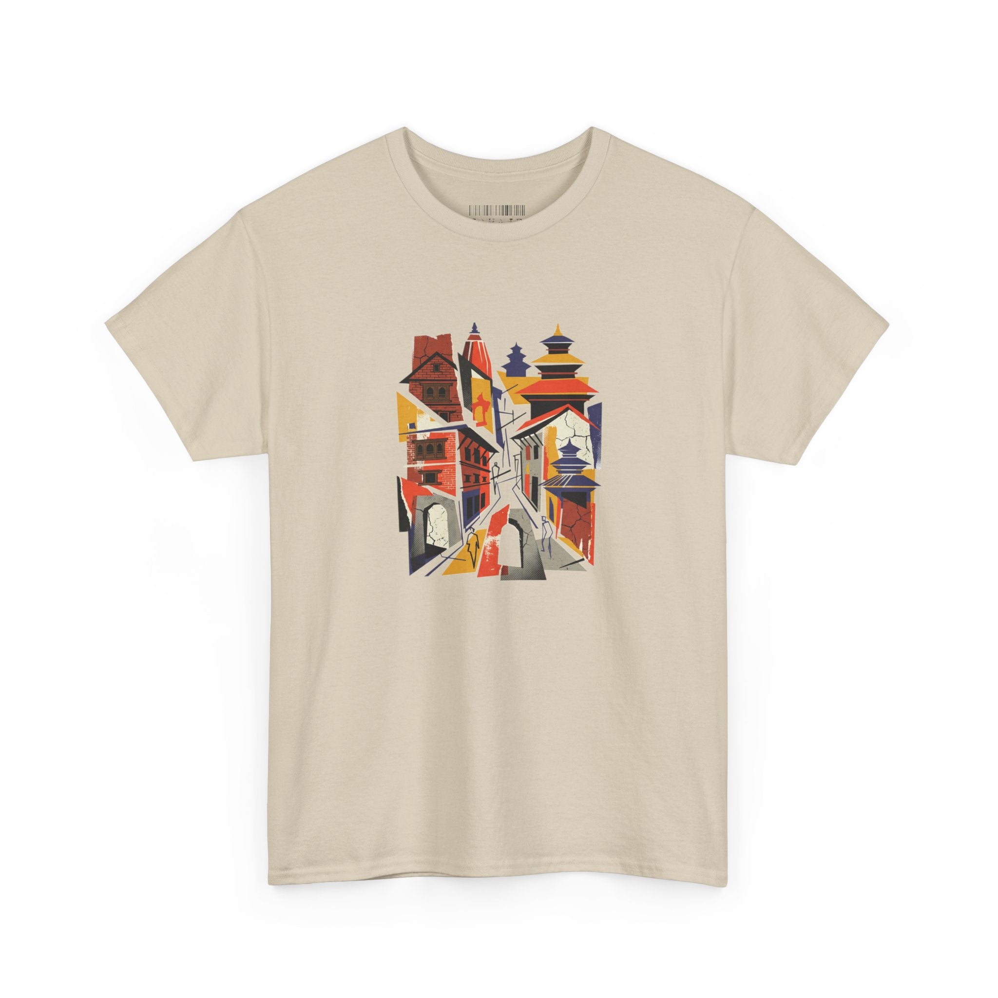 Cityscape Abstract Tee — Colorful Urban Architecture Graphic T‑Shirt