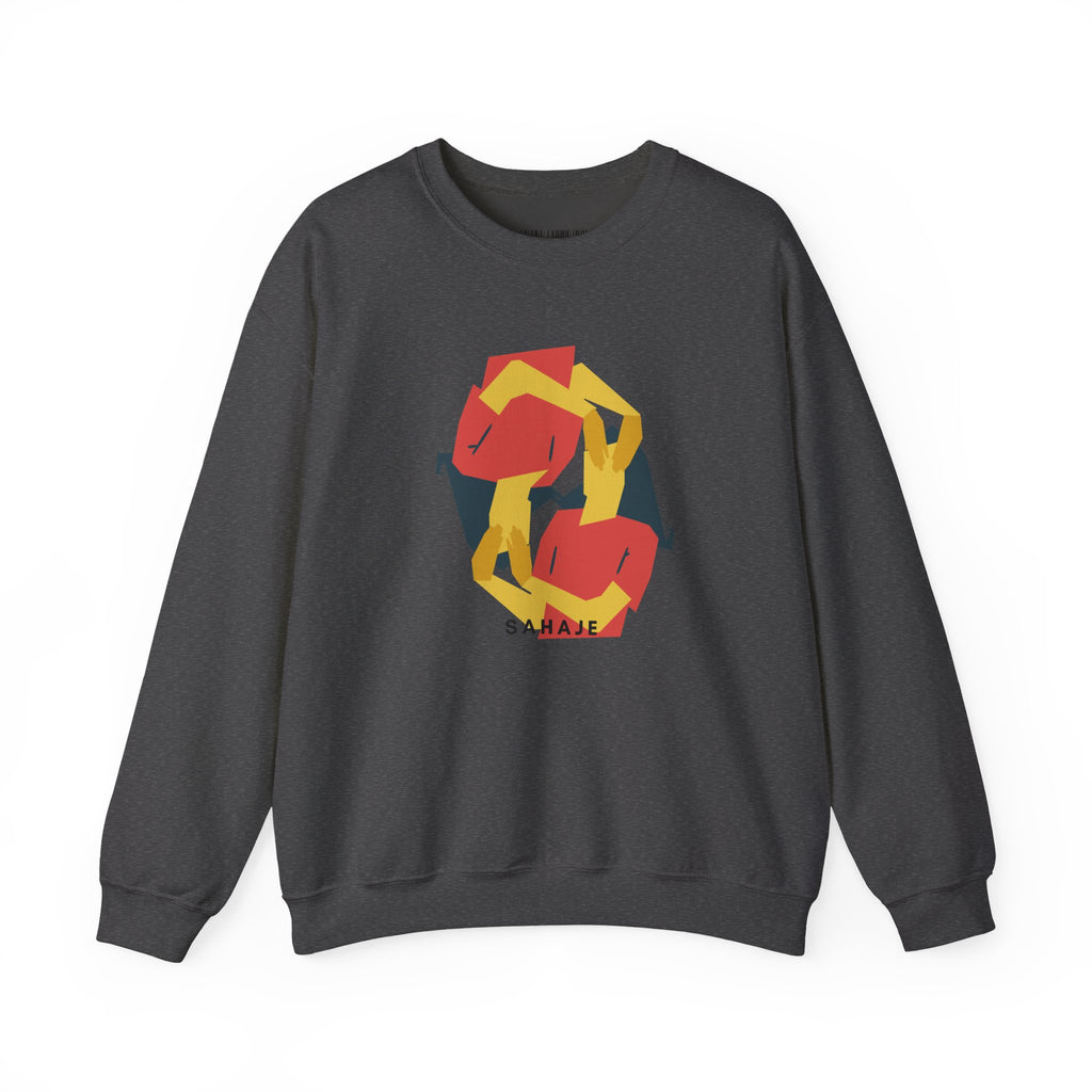 Abstract Flamingo Geometric Crewneck Sweatshirt
