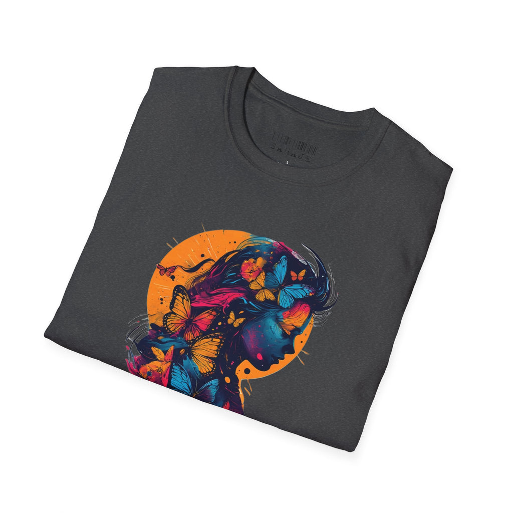 Butterfly Silhouette T-Shirt — Colorful Psychedelic Profile Tee