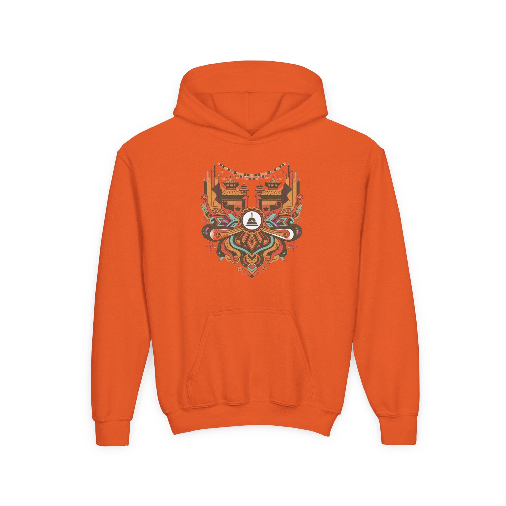 Youth Hoodie — Rustic Peace Mandala Graphic