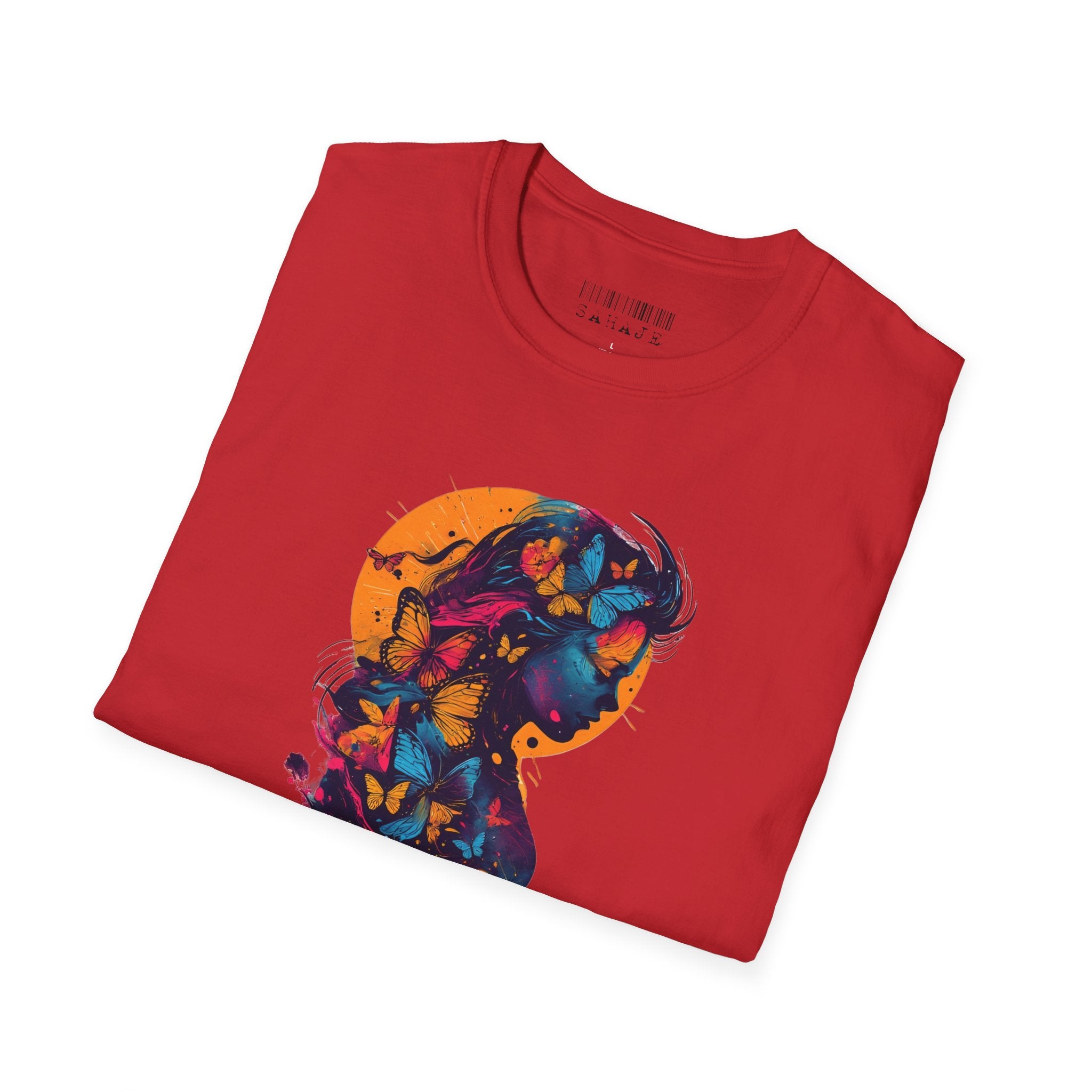 Butterfly Silhouette T-Shirt — Colorful Floral Profile Tee