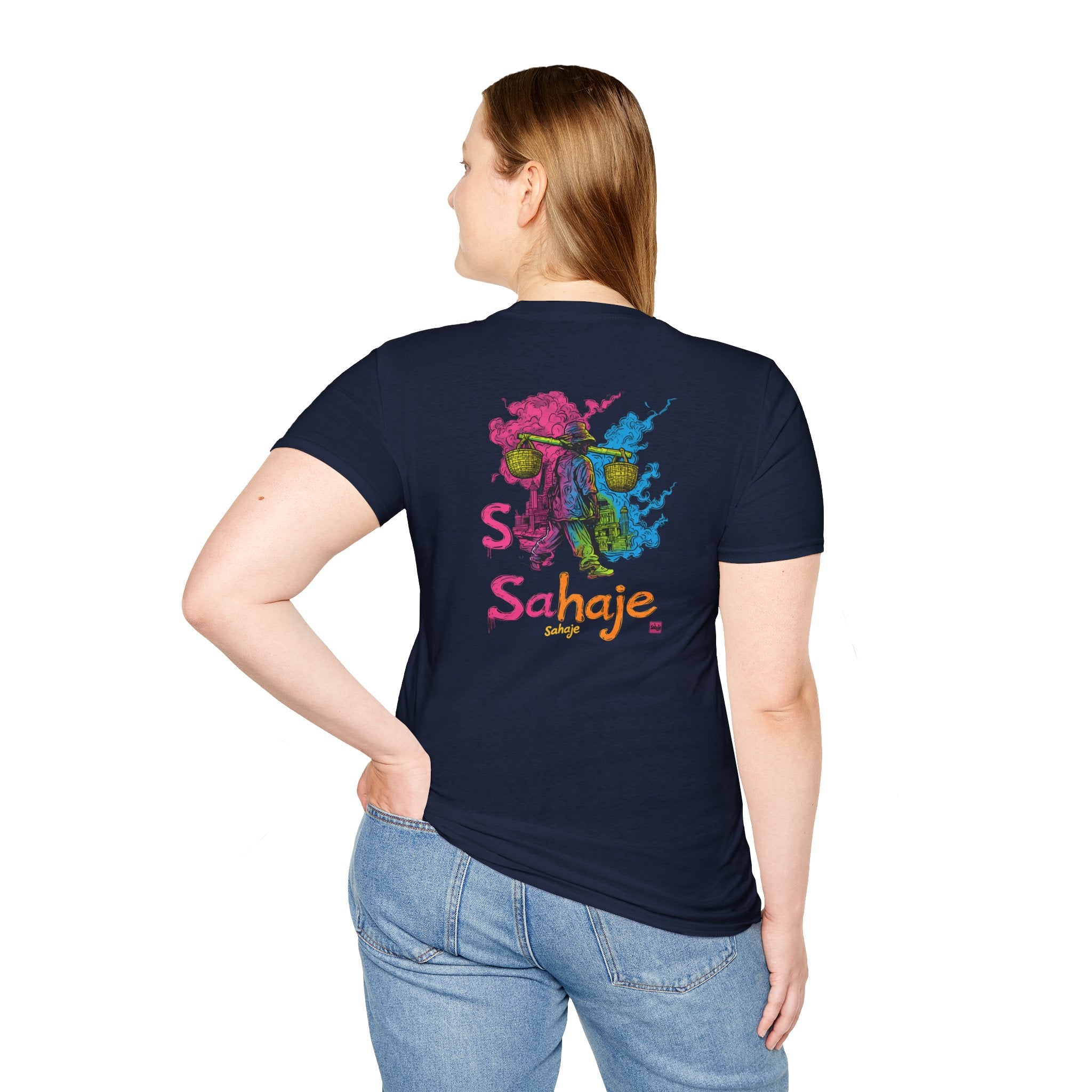 T-Shirt — Colorful Sahaje Skull Back Print