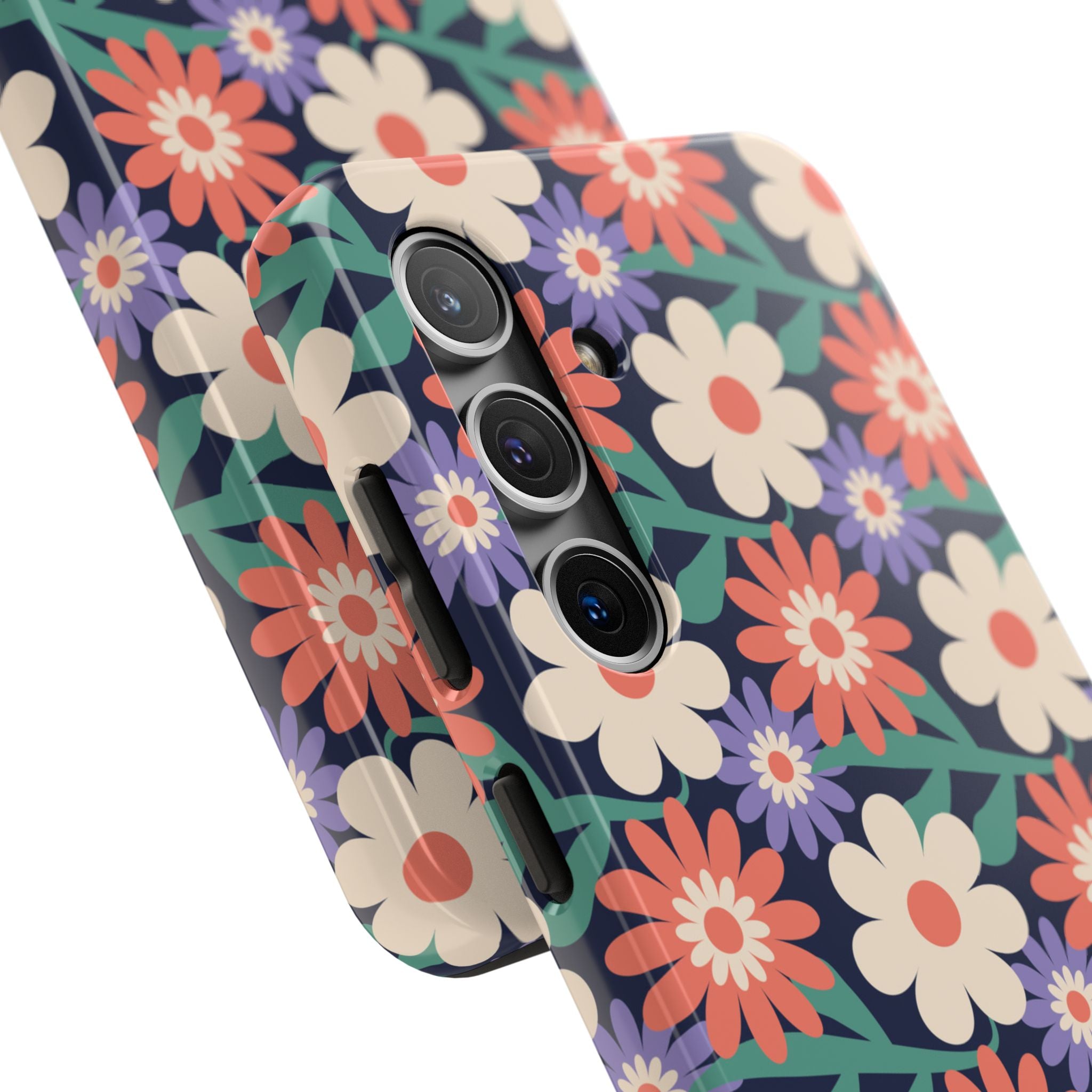 Floral Tough Phone Case — Retro Daisies Protective Phone Cover