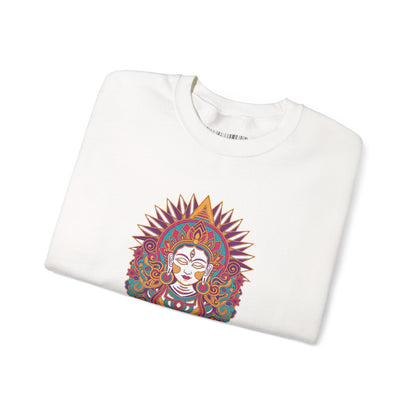 Crewneck Sweatshirt — Colorful Mandala Goddess Graphic