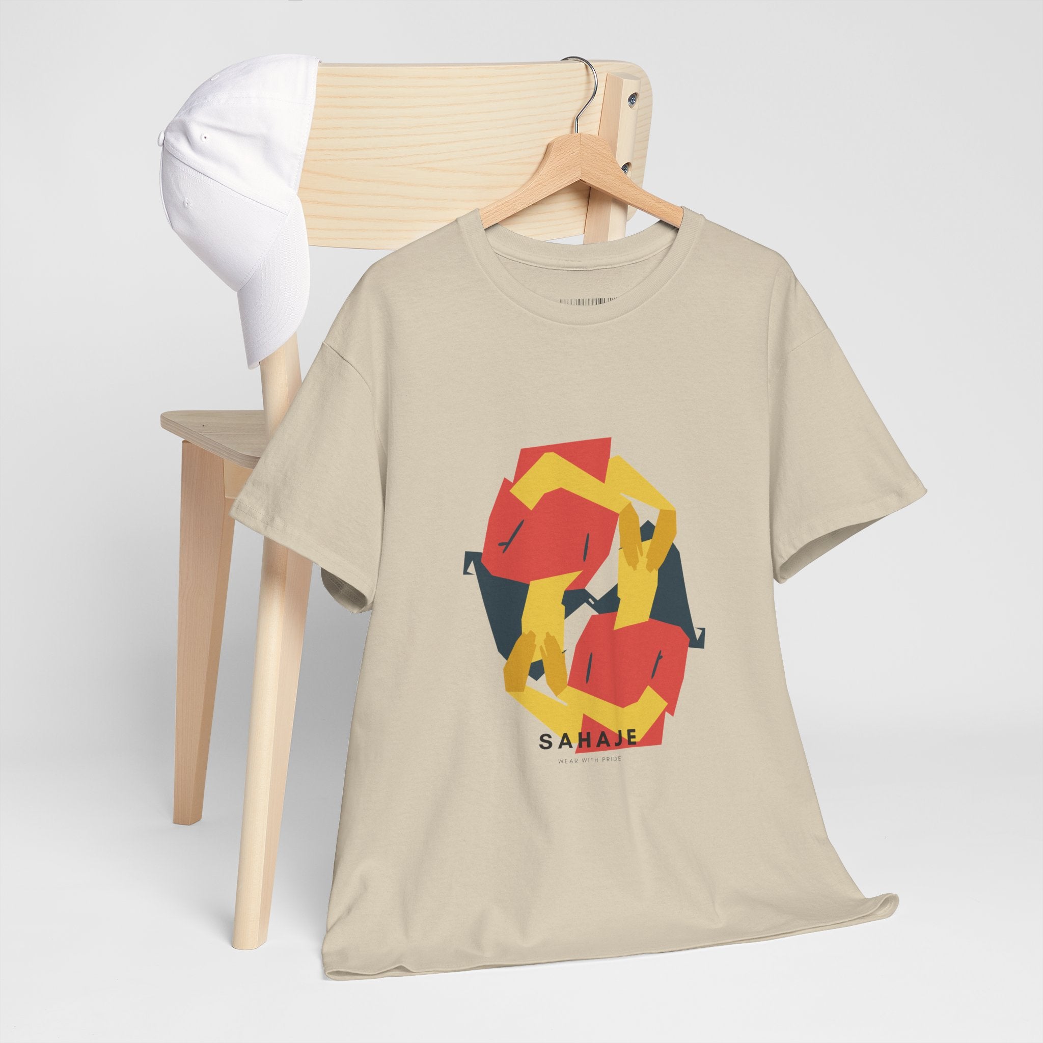 Geometric Fox Tee — Stylized Red & Yellow Fox Illustration T-Shirt