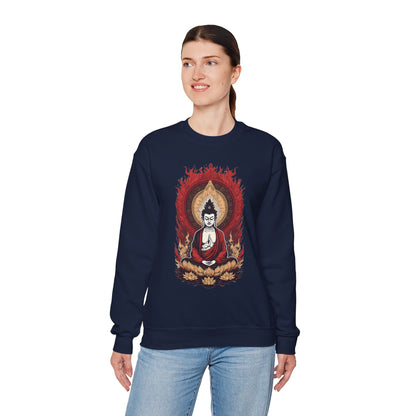 Buddha Lotus Flame Crewneck Sweatshirt