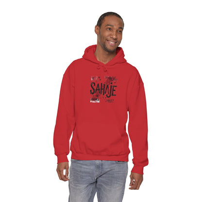 Sahaje Graphic Hoodie – Distressed Vintage Script Pullover