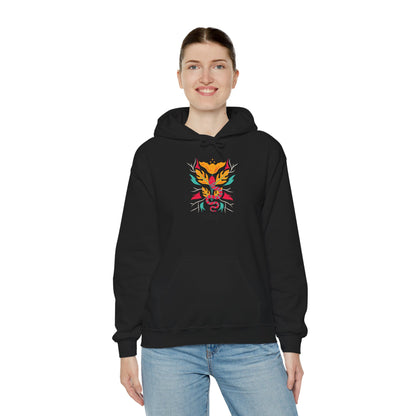 Floral Snake Hoodie — Colorful Serpent & Bloom Graphic Sweatshirt