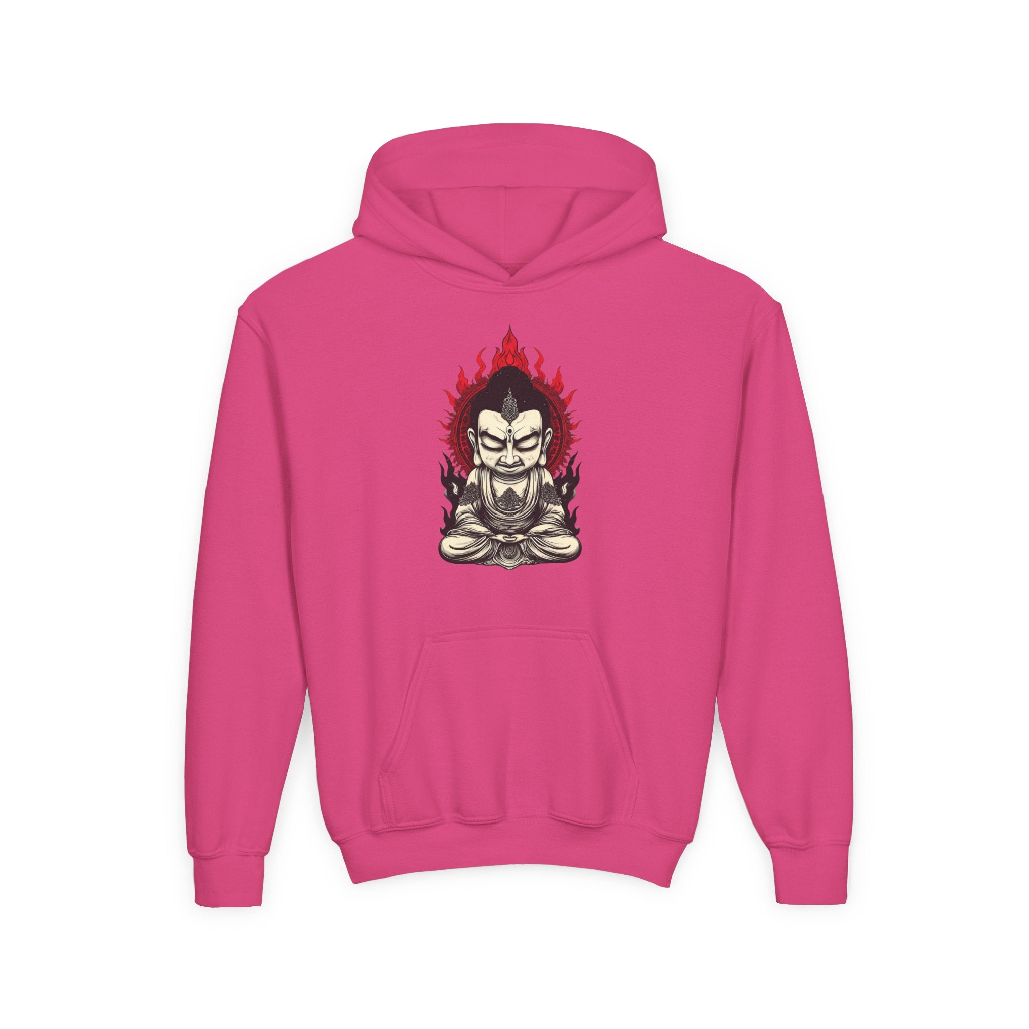 Youth Hoodie — Flaming Meditating Demon Graphic