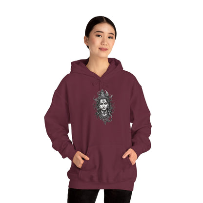 Skull Viking Hoodie — Norse Warrior Graphic Hooded Sweatshirt