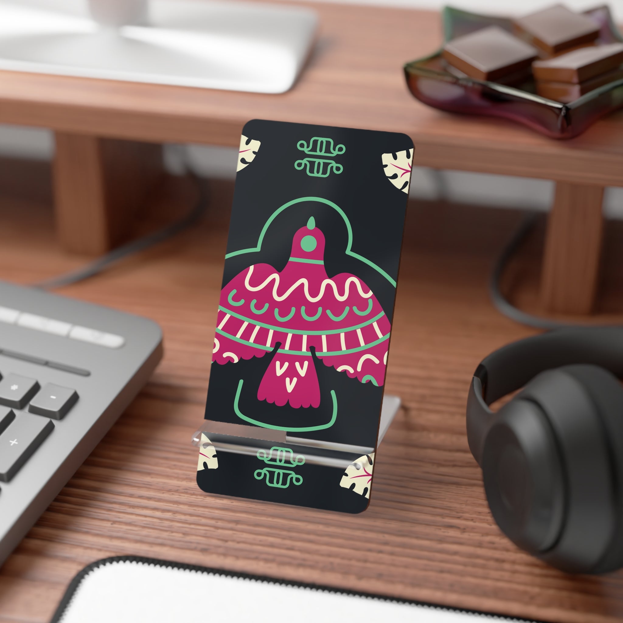 Colorful Smartphone Display Stand, Decorative Desk Accessory, Gift for Phone Lovers, Home Office Decor, Modern Tech Organizer