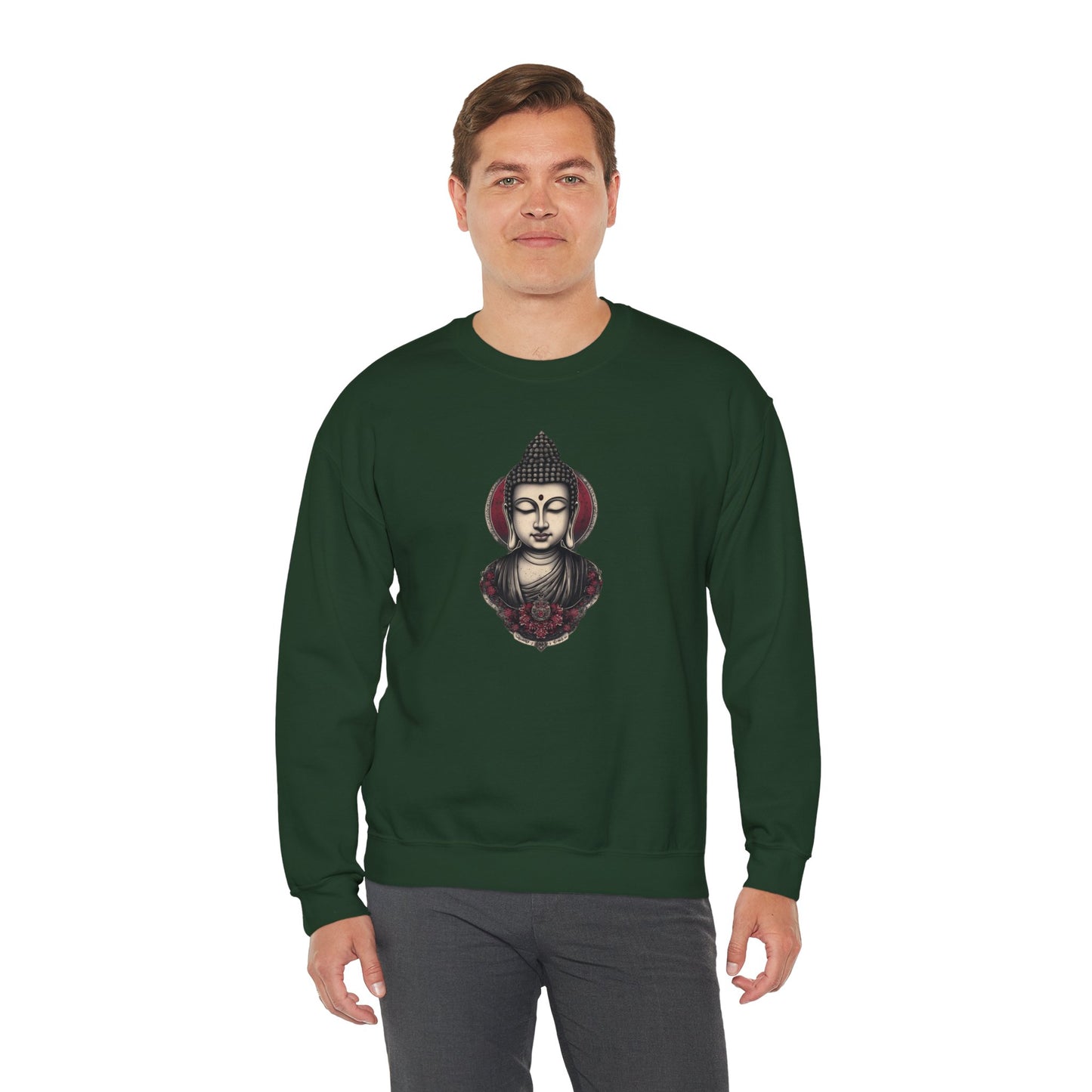 Buddha Lotus Crewneck Sweatshirt — Tranquil Meditation Graphic