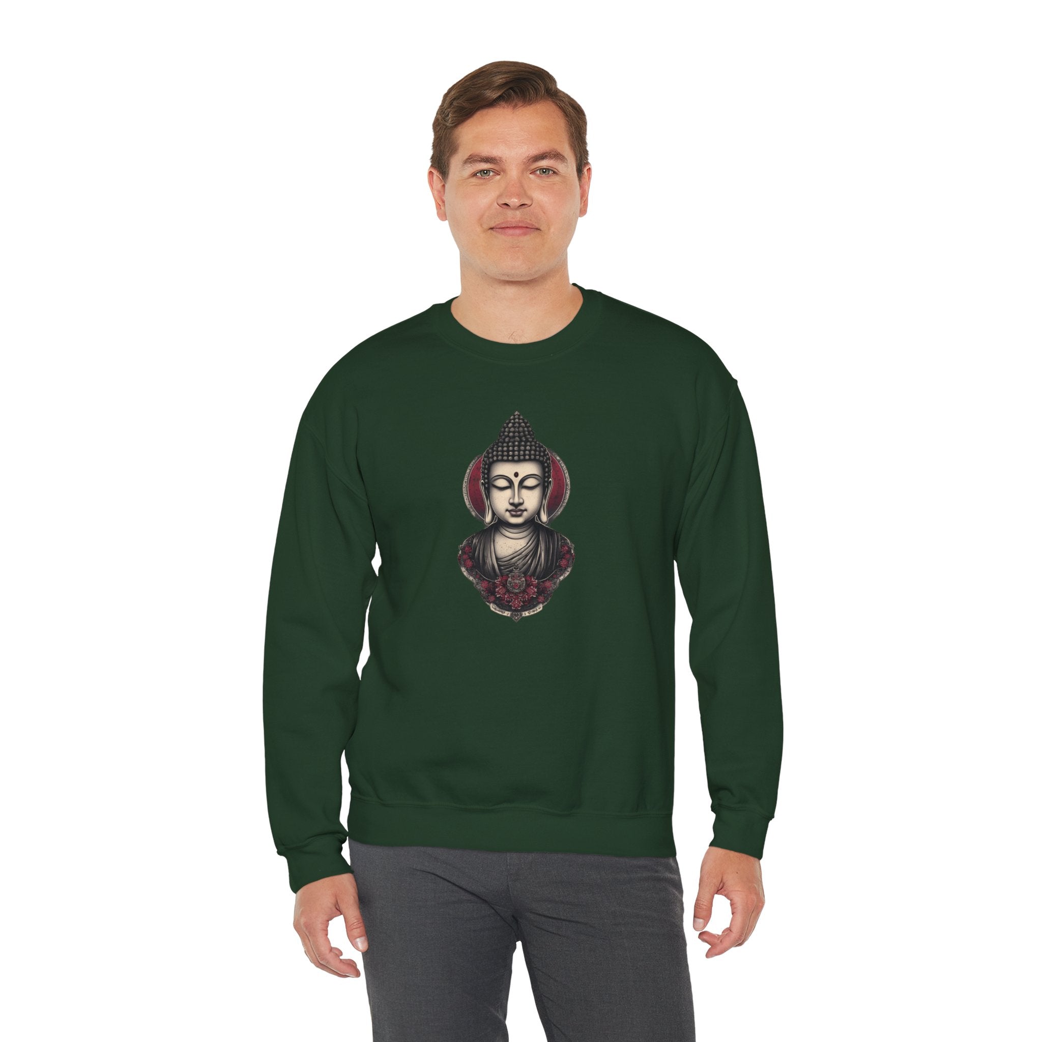 Buddha Lotus Crewneck Sweatshirt — Tranquil Meditation Graphic
