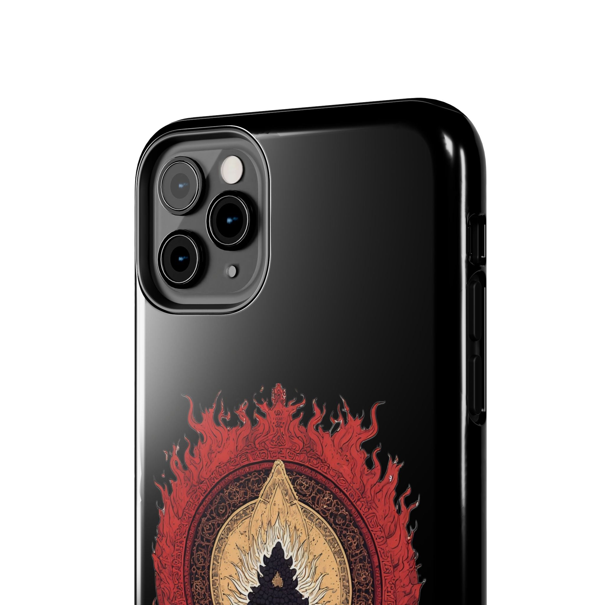 Buddha Meditation Tough Phone Case — Flame Halo Lotus Spiritual Protective Cover