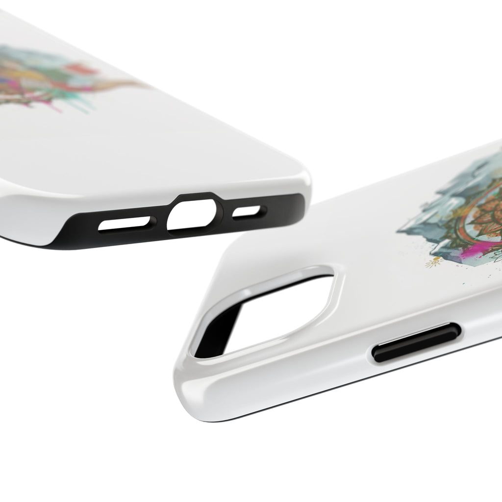 Mountain Compass Tough Phone Case with Prayer Flags & Fish Design