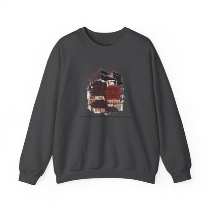 Crewneck Sweatshirt — Cozy Vintage Cabin Illustration with Quote