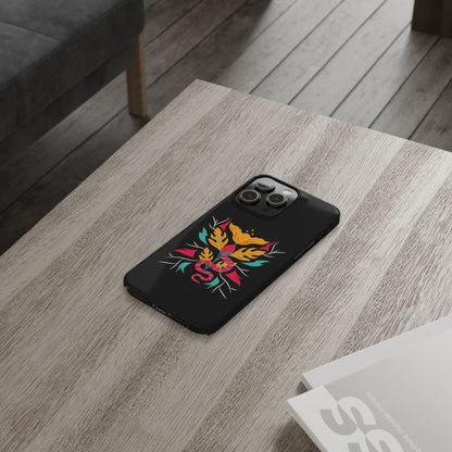 Colorful Floral Snake Slim Phone Case, Trendy Phone Accessories, Unique Gift for Nature Lovers, Modern Phone Cover, Stylish Protection
