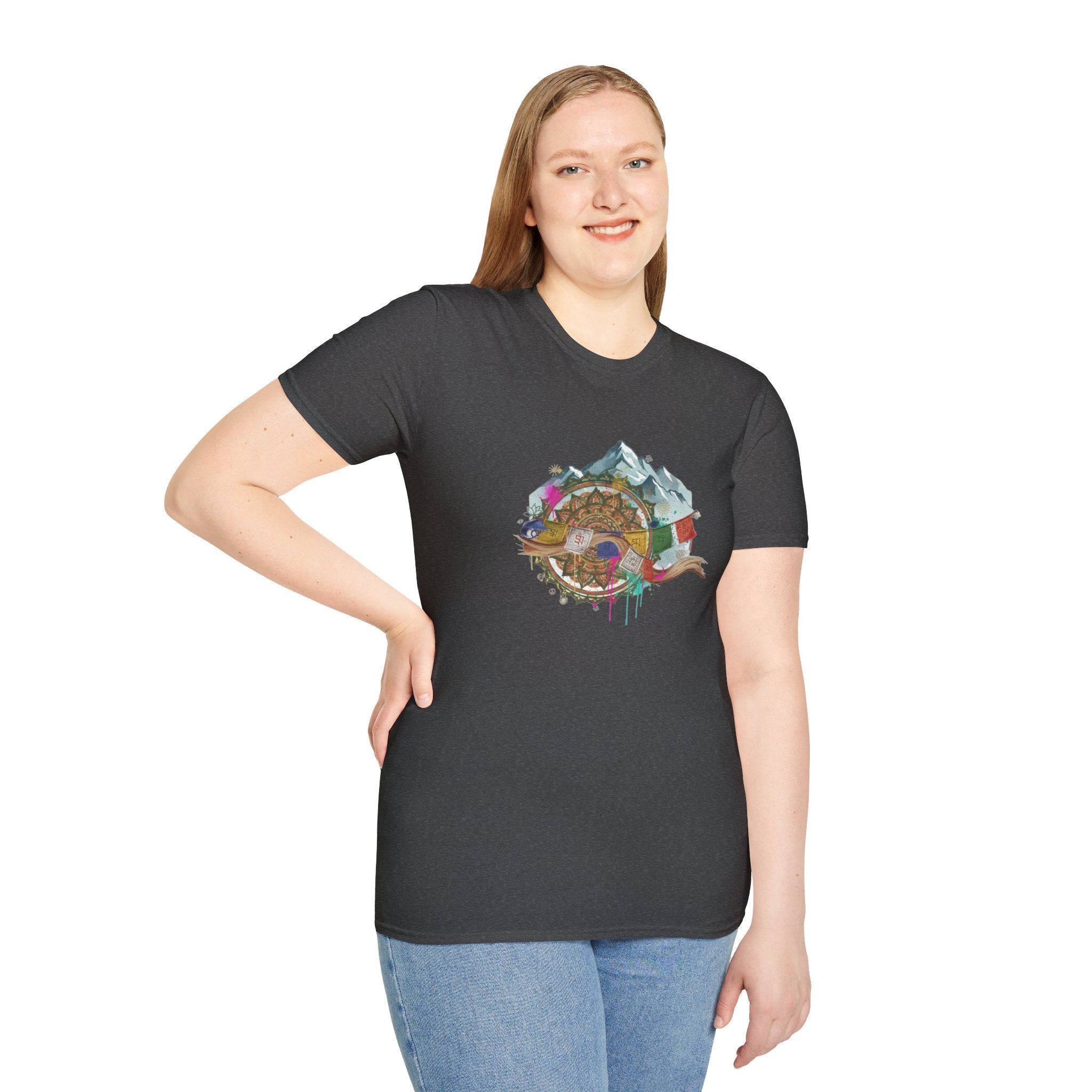 Adventure Turtle Graphic T-Shirt — Mountain Shell Nature Art Tee
