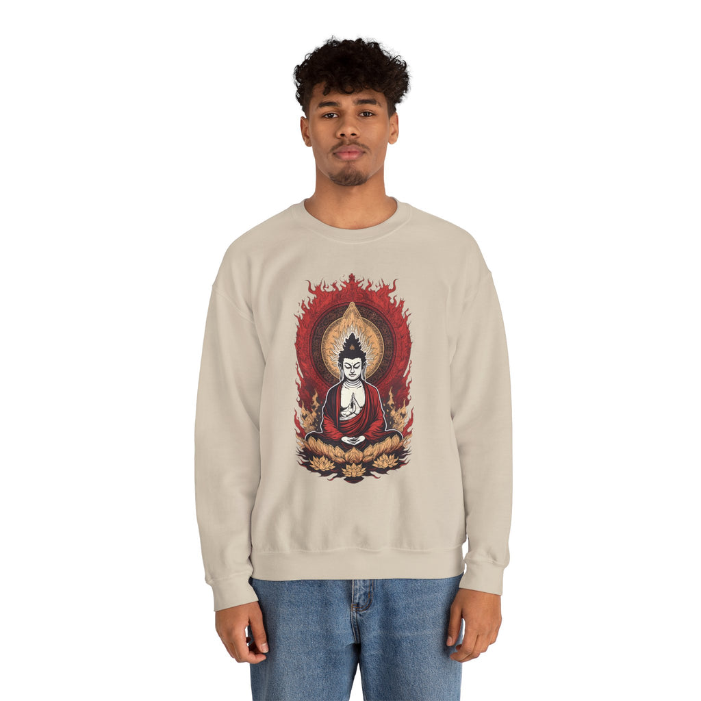 Buddha Lotus Flame Crewneck Sweatshirt