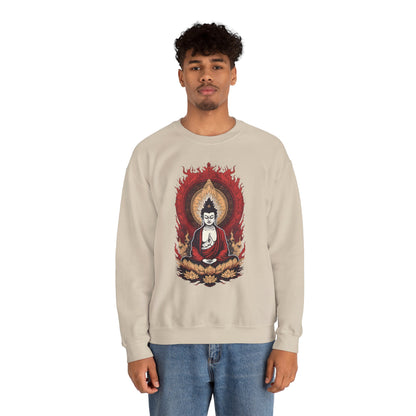 Buddha Lotus Flame Crewneck Sweatshirt