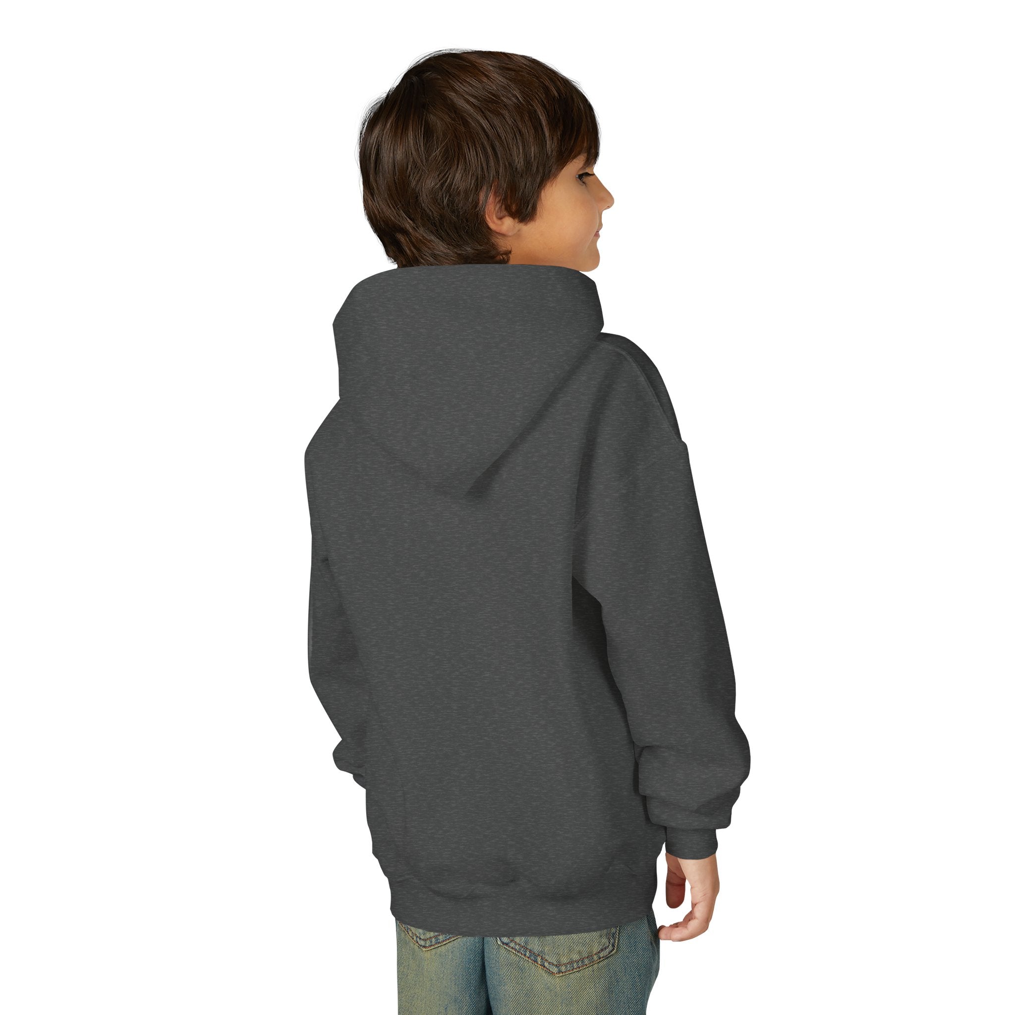 Youth Hoodie — 'Grow Slow, Go Through' Floral Motivational Hooded Sweatshirt