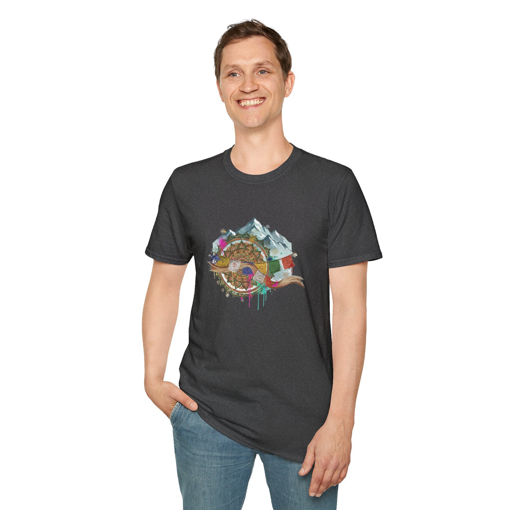 Adventure Turtle Graphic T-Shirt — Mountain Shell Nature Art Tee