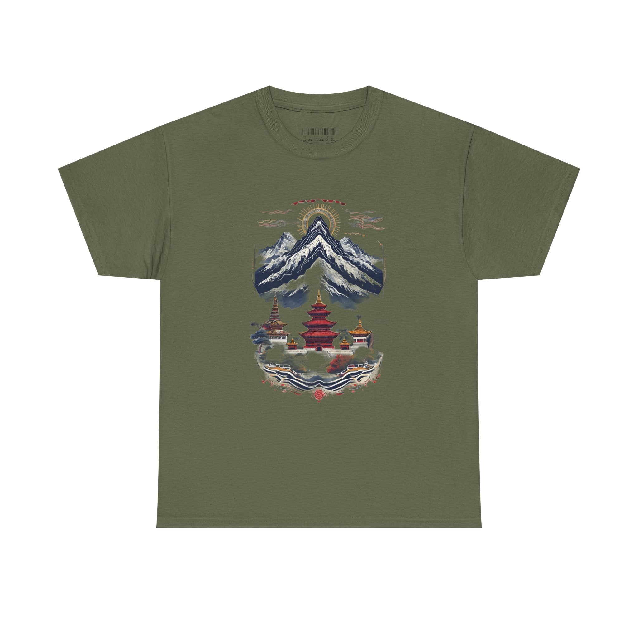 Japanese Mountain Pagoda T-Shirt — Zen Temple Landscape Tee