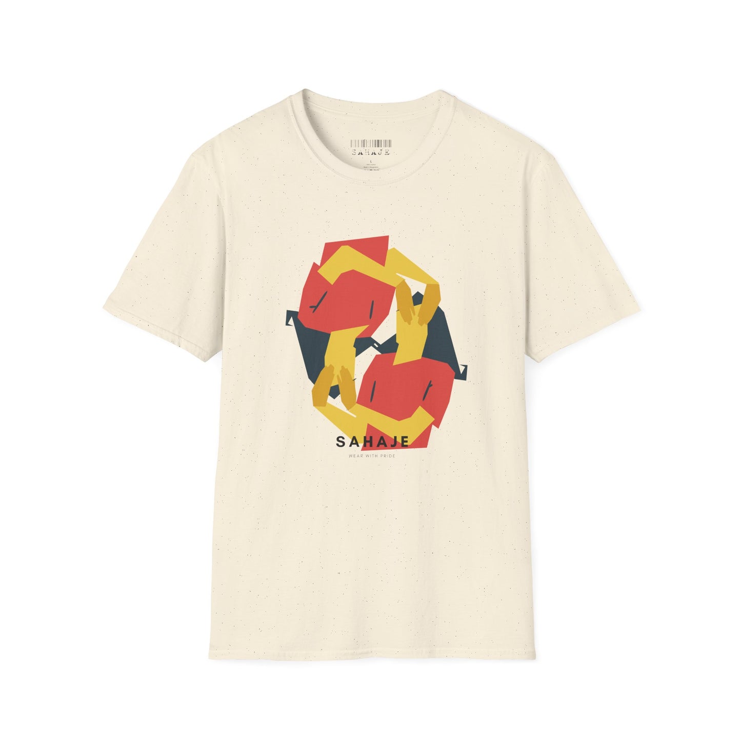 Abstract Faces Graphic T-Shirt — Modern Geometric 'Sahaje' Art Tee