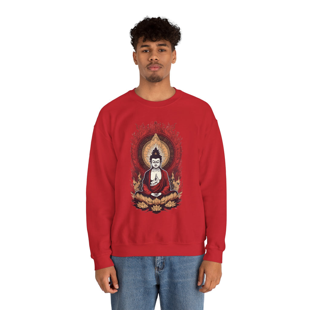 Buddha Lotus Flame Crewneck Sweatshirt