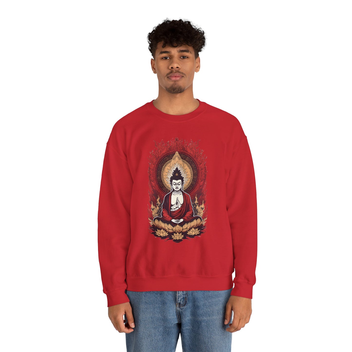 Buddha Lotus Flame Crewneck Sweatshirt