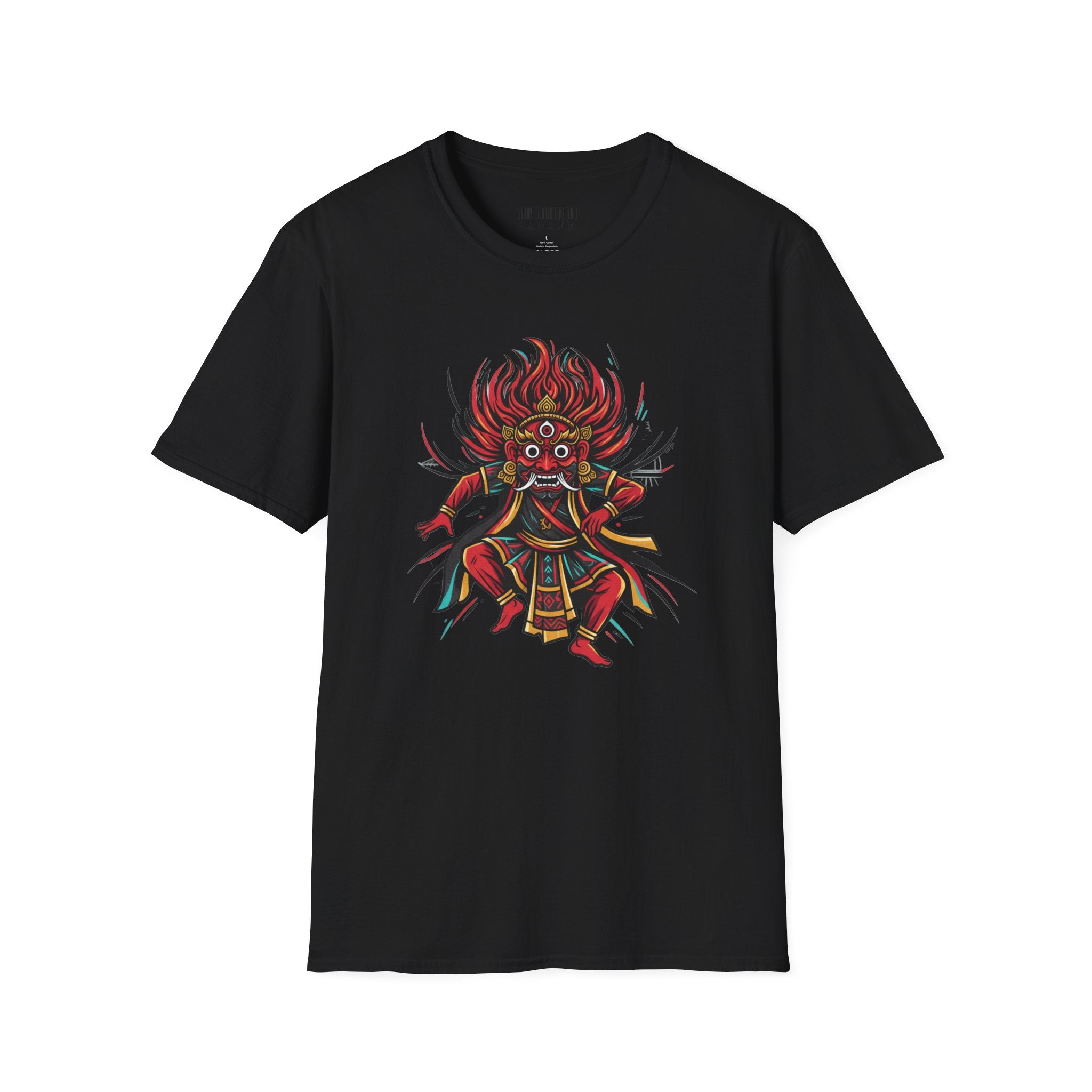Balinese Barong Dance T-Shirt — Traditional Mythic Mask Graphic Tee