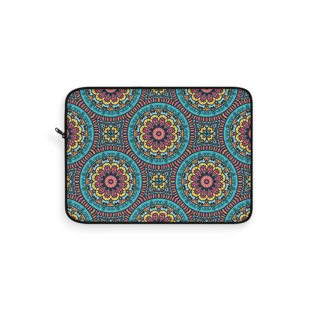 Colorful Boho Laptop Sleeve | Stylish Tech Case, Unique Computer Bag, Mandala Design, Gift for Students and Professionals