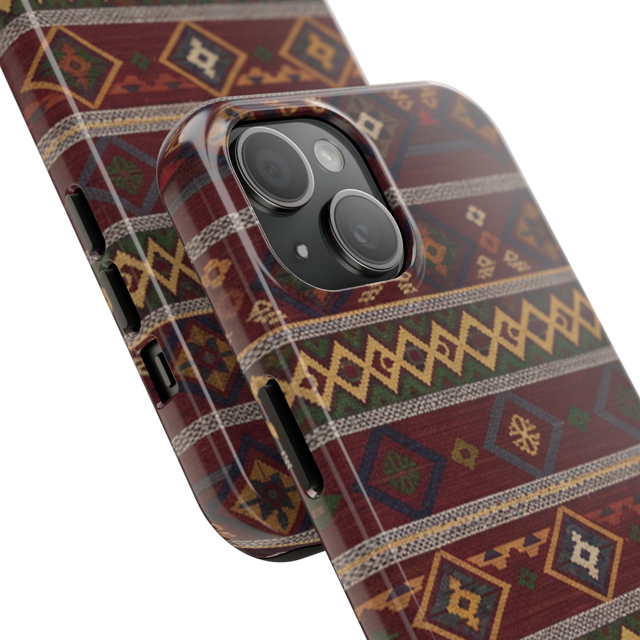 Aztec Pattern Tough Phone Case — Rustic Tribal Protective Cover