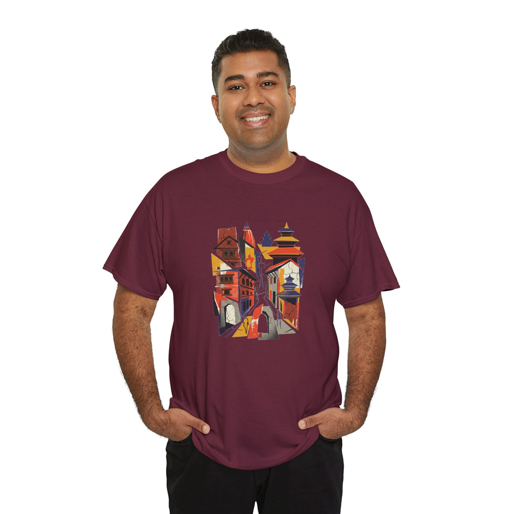 Cityscape Abstract Tee — Colorful Urban Architecture Graphic T‑Shirt