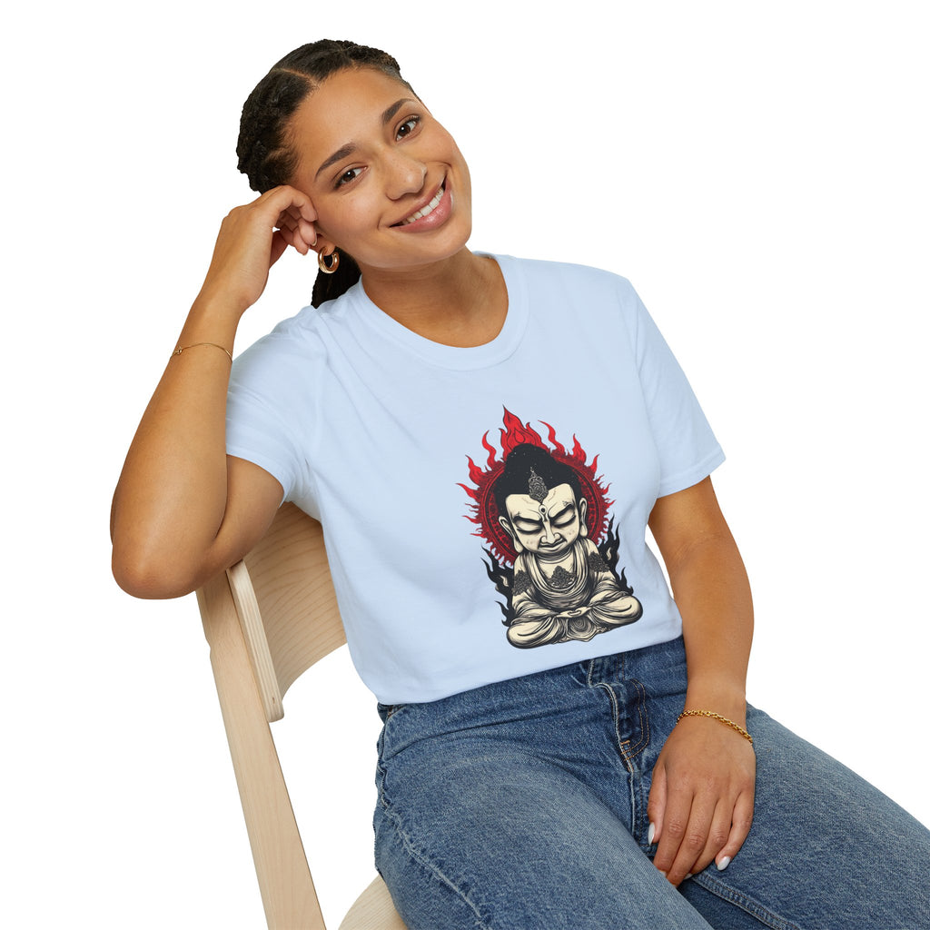 Buddha Flame T-Shirt — Meditative Buddha Graphic Tee