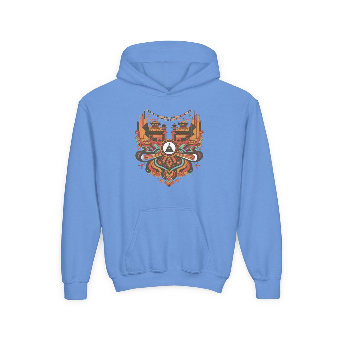 Youth Hoodie — Rustic Peace Mandala Graphic