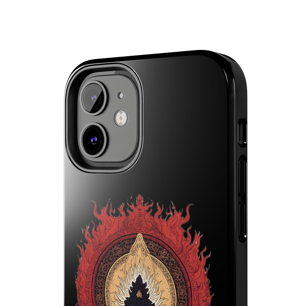 Buddha Meditation Tough Phone Case — Flame Halo Lotus Spiritual Protective Cover