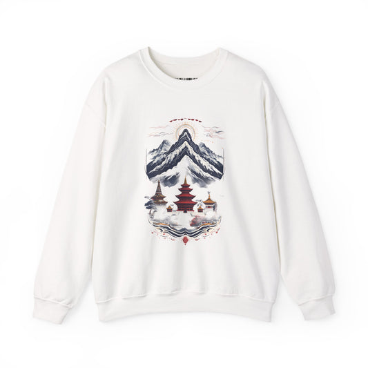 Japanese Mountain Pagoda Crewneck Sweatshirt
